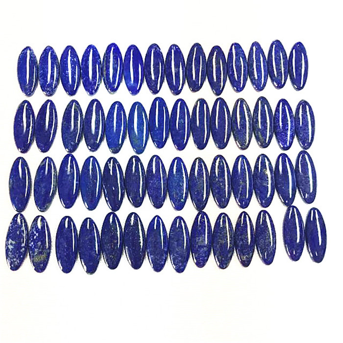 Amazing Lapis Lazuli Cabochon me shumicë gur gur i çmuar Lapis Lazuli Long Oval Dardhë jastëk Gemstone 32