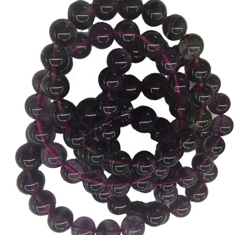 Fluoriet kristal ronde krale strek armband 11