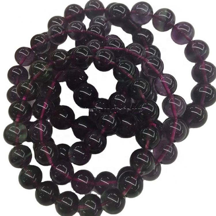 Fluoriet kristal ronde krale strek armband 7