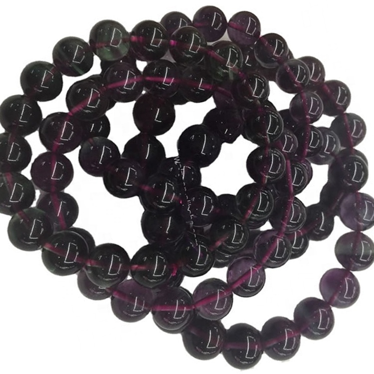 Fluoriet kristal ronde krale strek armband 9