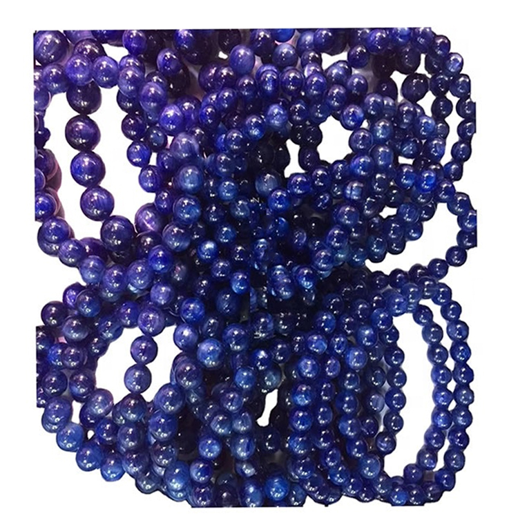 Natyrore Kyanite Crystal rrumbullakët rrumbullakët byzylyk porcelani 7