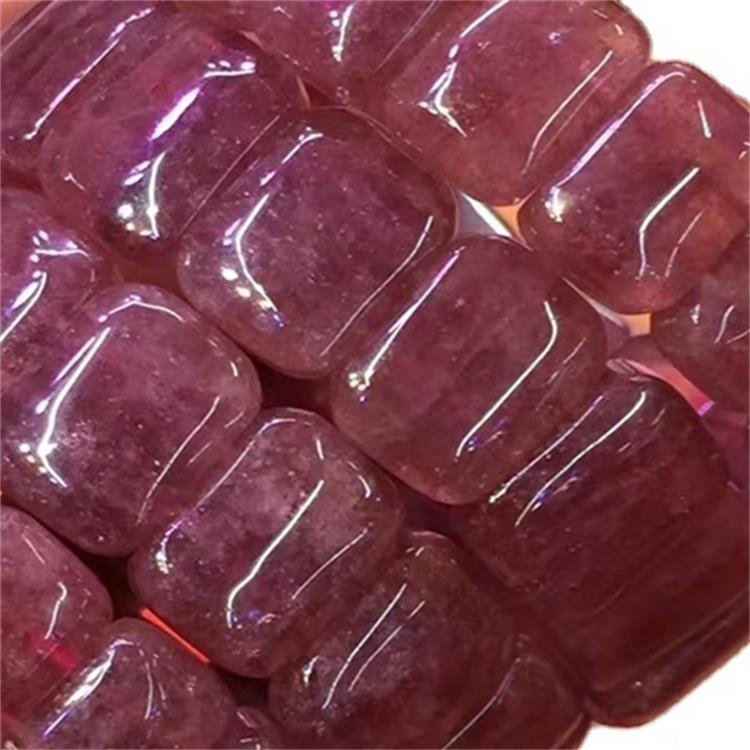 Borong Red Strawberry Quartz Square Shape Beads Bangle Gelang 34