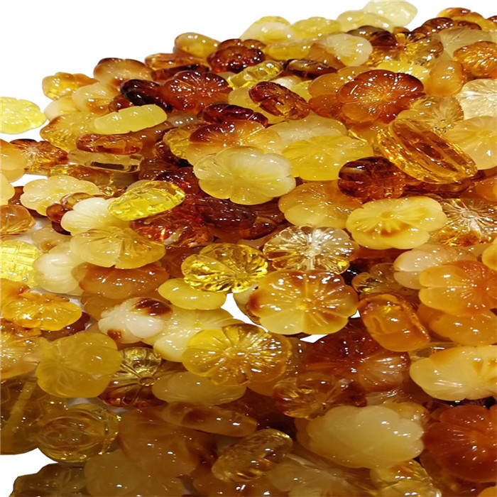 Amber Beeswax plum blum mekar tangan ngukir tangan kanggo nggawe perhiasan 35