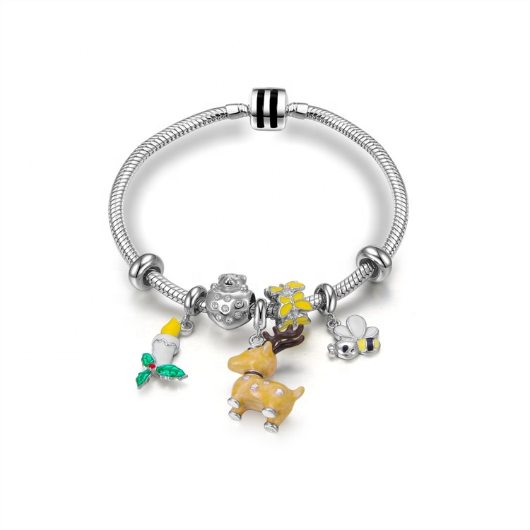 잘 알려진 925 스털링 실버 팔찌 팔목 팔찌 실버 도금 나무 다른 색상 수있는 플레이트 크리스탈, 라인 석 공 P49 9