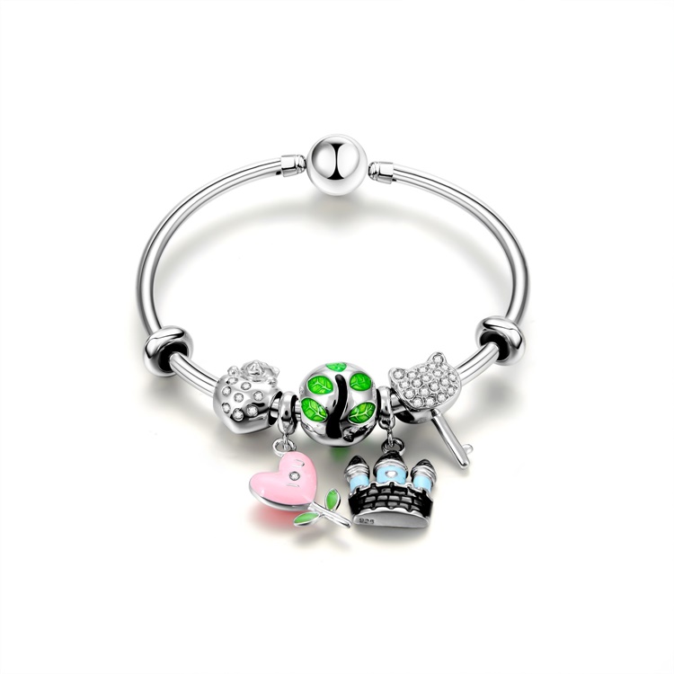 925 Sterling Silver Round Bangle Bracelet 8