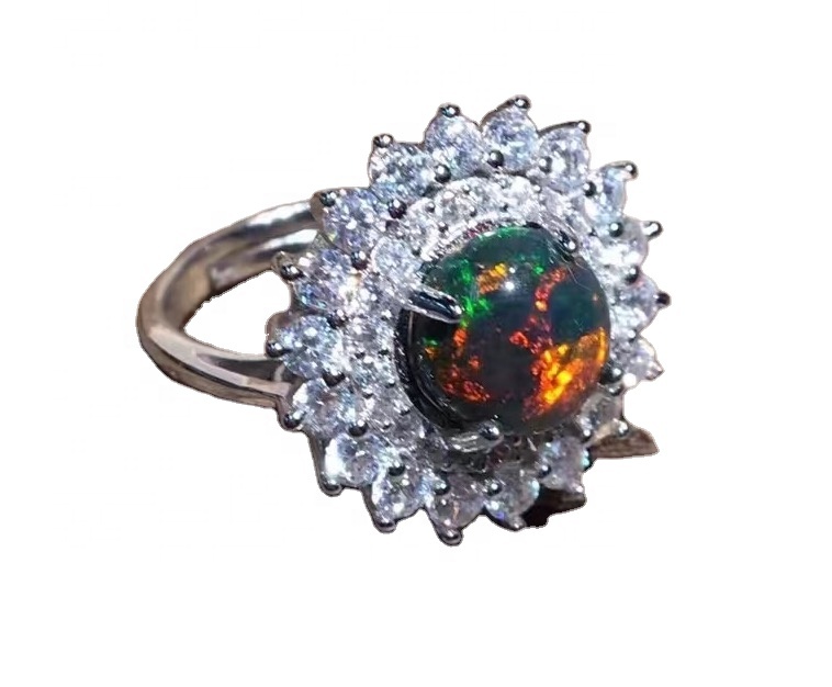 Pete ya pete ya opal / 14k dhahabu diamond pete ya opal 925 sterling fedha imara pete handmade kujitia 9