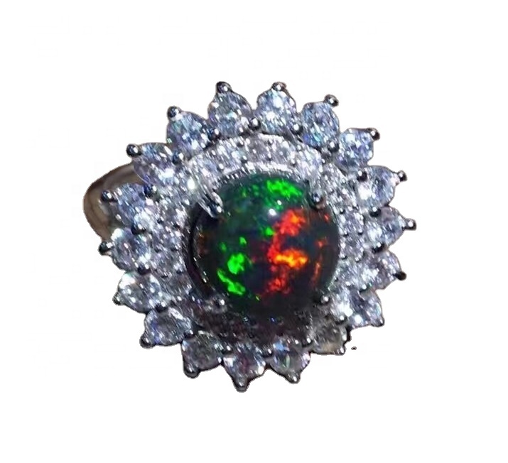 Pete ya pete ya opal / 14k dhahabu diamond pete ya opal 925 sterling fedha imara pete handmade kujitia 7