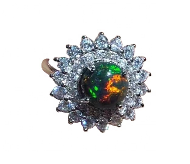 Pete ya pete ya opal / 14k dhahabu diamond pete ya opal 925 sterling fedha imara pete handmade kujitia 11