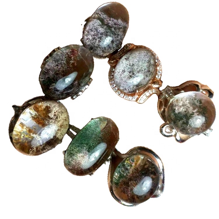 Gruthannel kleurige phantom kristal Silver Ring sieraden 34