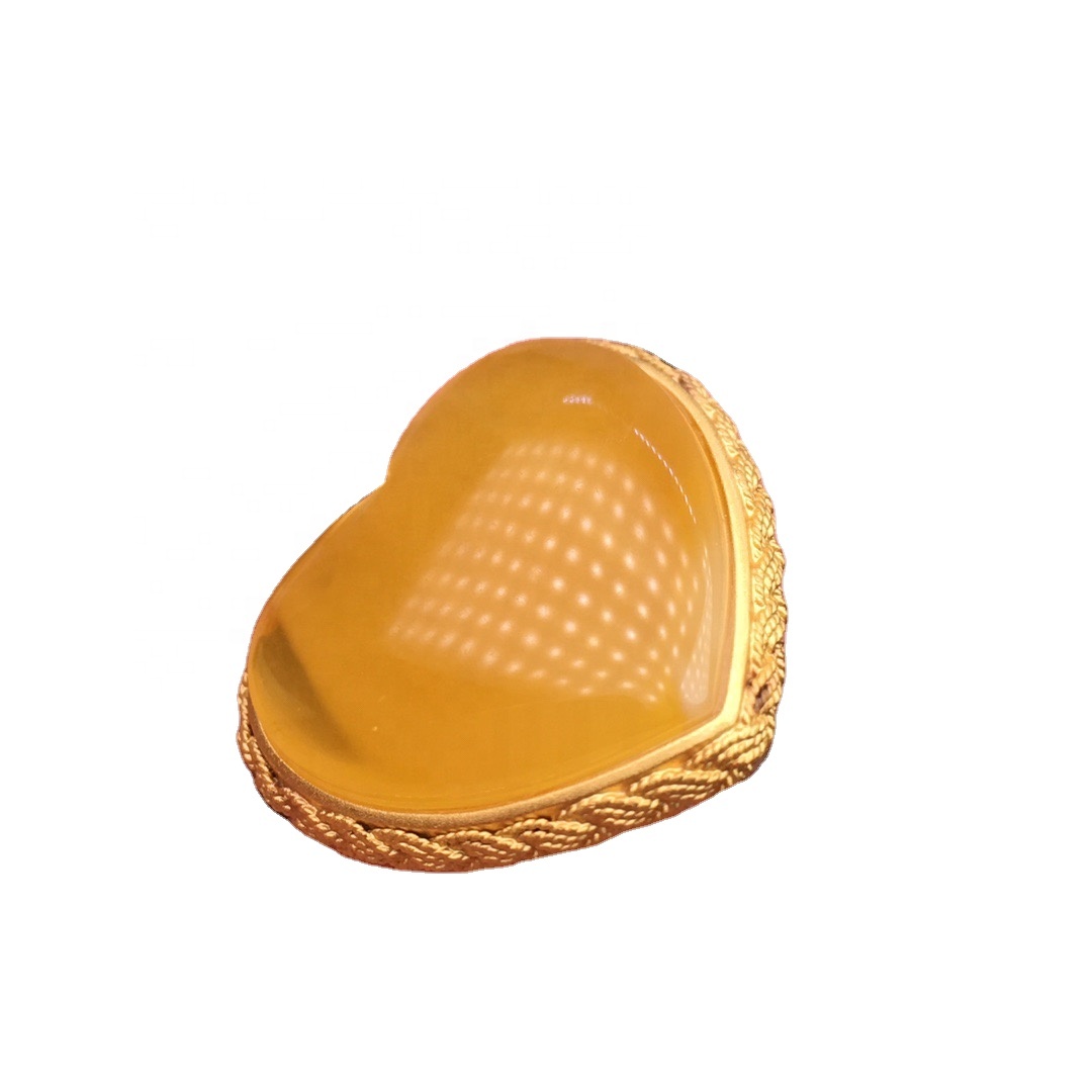 Zlatni jantarnog privjesak u obliku srca 34