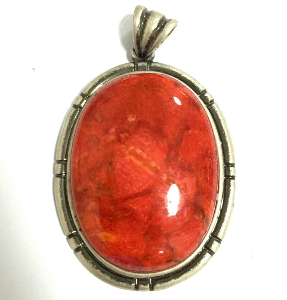 కోరల్ 925 స్టెర్లింగ్ సిల్వర్ స్టోన్ ఆభరణాలు లాకెట్టు 11