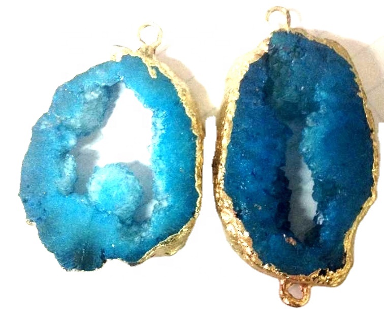 უახლესი პოპულარული სტილი Gemstone Druzy Stone Connector & ბუნებრივი ქვის გულსაკიდი სამკაულები მიღების 7