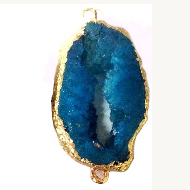 უახლესი პოპულარული სტილი Gemstone Druzy Stone Connector & ბუნებრივი ქვის გულსაკიდი სამკაულები მიღების 9