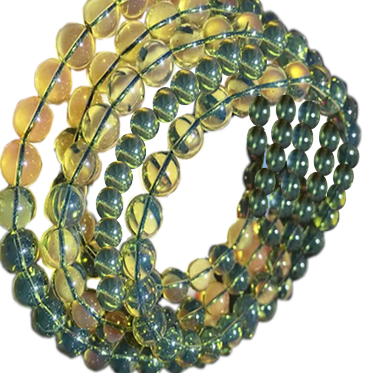 100% природно 7 мм Bule бурштиновий круглий бісерний браслет Ювелірні вироби / подарункові / унісекс ювелірні вироби 9