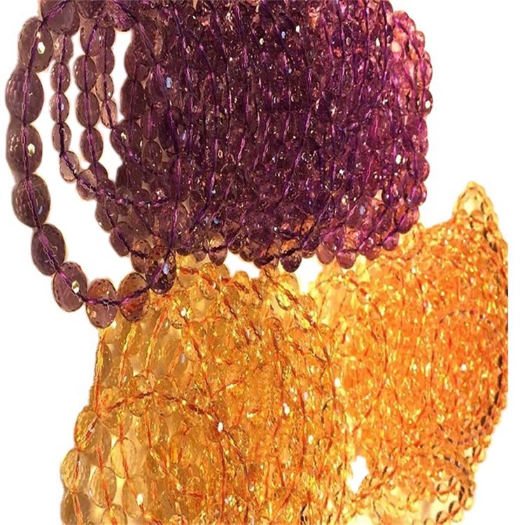 FACETED CITRINE Кръгла мъниста Разхлабена калибрирана браолетова фасера 9