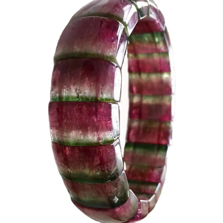 Pulsera de rubelita de cristal turmalina / púrpura brazalete de color brazalete / mejor regalo 37