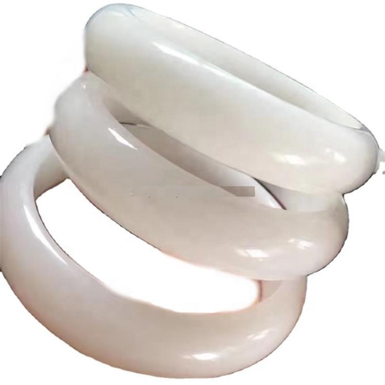 Hacer cristal natural tridacna pulsera brazalete 62mm-67mm blanco calcedonia brazalete sanando cristal mujer hombre brazalete mejor regalo 33