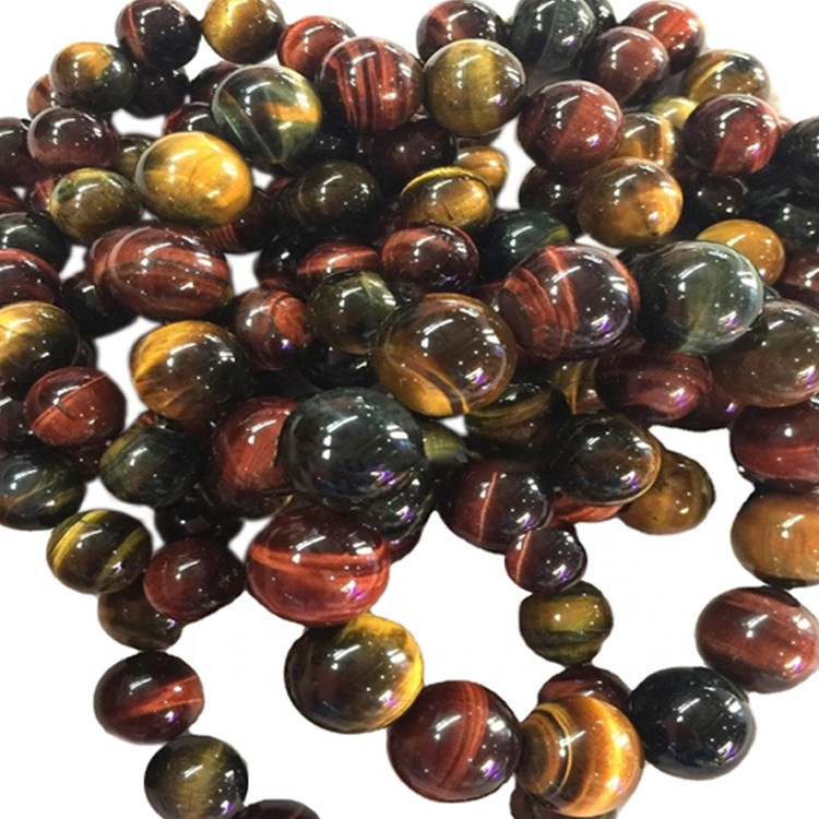 Oanpaste makke natuerlike stien tiger-each kralen trending fashion braided manlju armbanden 9