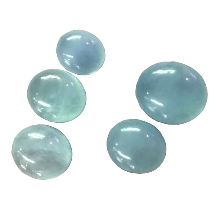 Natural Aquamarine Cabs AAA QUALITE CABS MILKY BLUE AQUAMARINA CABOCHON CALIBRATED LOOSE STONE 33