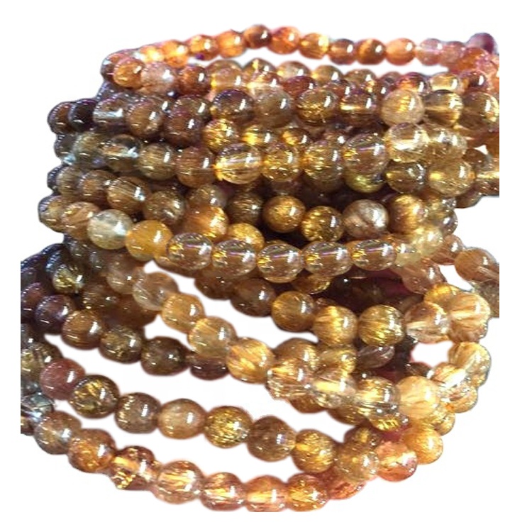 Braccialetti di quarzo rutilazione di rame di gioielli sani Braccialetti in pietra naturale 7