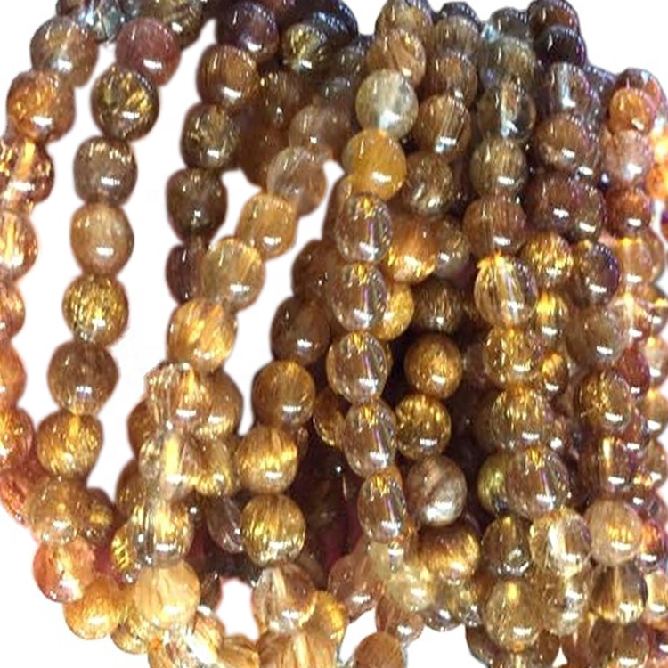 Braccialetti di quarzo rutilazione di rame di gioielli sani Braccialetti in pietra naturale 9