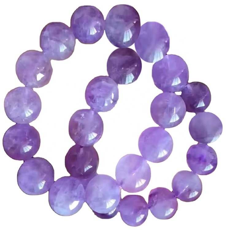 Braccialetto rotondo di ametista da 6 mm da 8 mm 10mm Tronco all'ingrosso 7