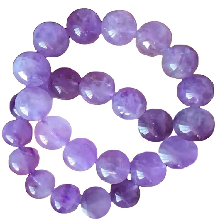 Braccialetto rotondo di ametista da 6 mm da 8 mm 10mm Tronco all'ingrosso 9