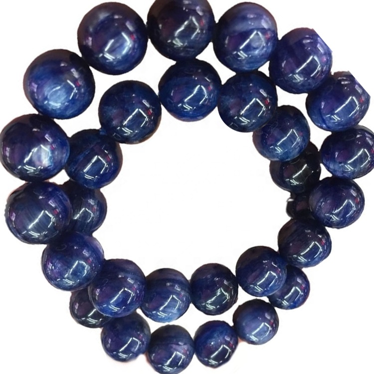 Braccialetto di Kyanite Braccialetto Blu Blue Kyanite Bracelet Natural Kyanite Gemstones 8mm Energia Reiki Bracciale Guarigione 9