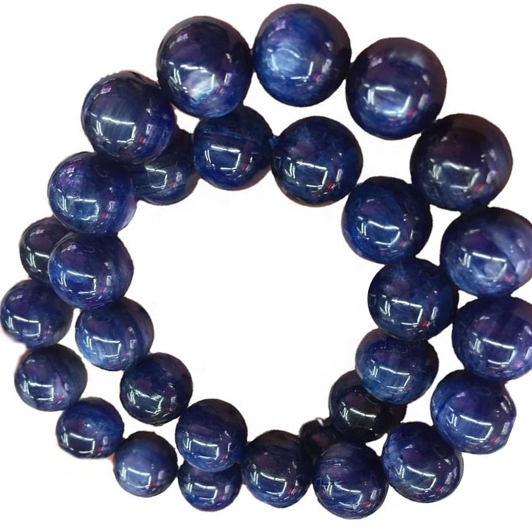 Braccialetto di Kyanite Braccialetto Blu Blue Kyanite Bracelet Natural Kyanite Gemstones 8mm Energia Reiki Bracciale Guarigione 11
