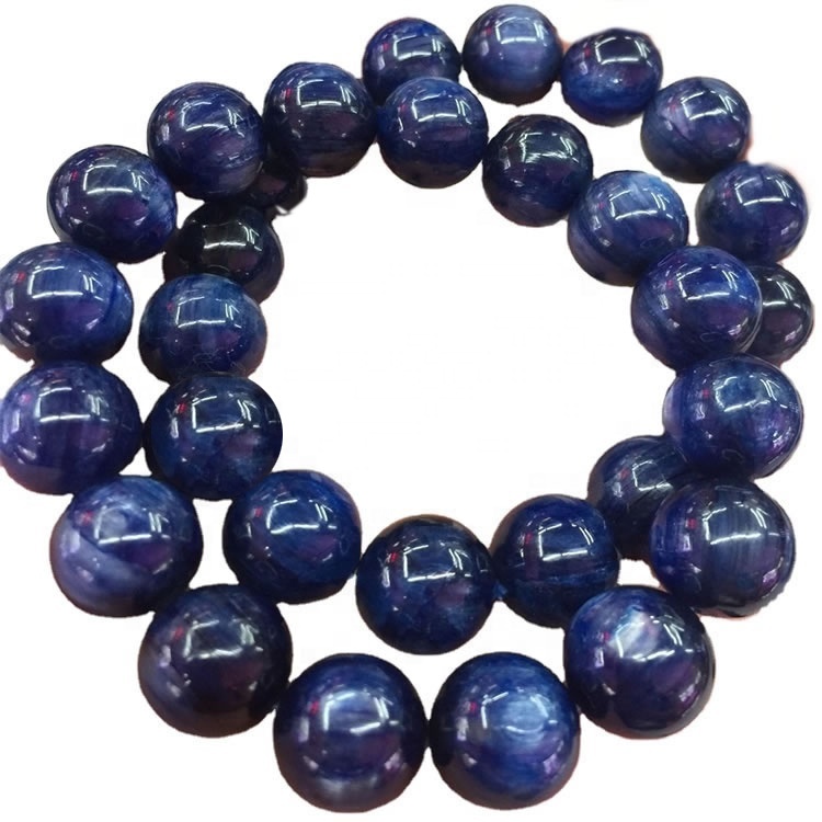 Braccialetto di Kyanite Braccialetto Blu Blue Kyanite Bracelet Natural Kyanite Gemstones 8mm Energia Reiki Bracciale Guarigione 7