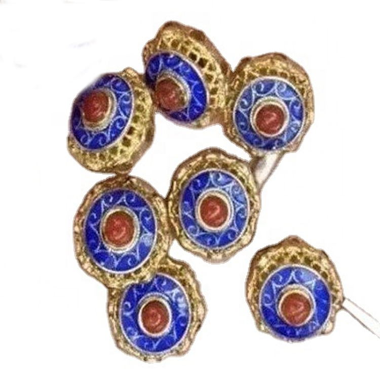 Natural Cloisonne Srebrne Armatura z Biżuterią Gemstone Lapis Lapis 18