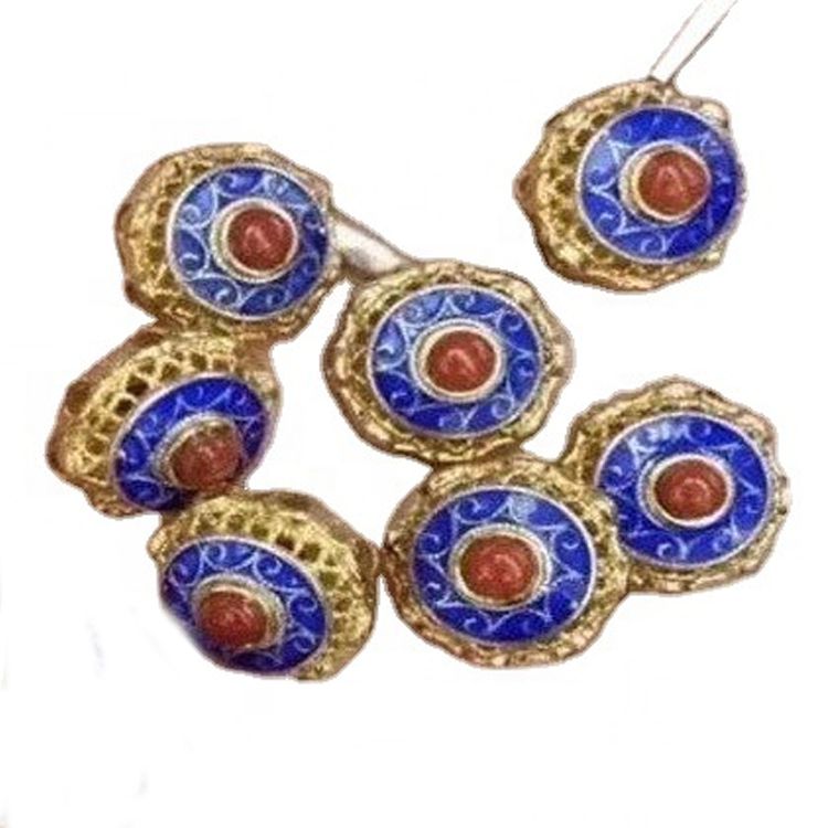 Natural Cloisonne Srebrne Armatura z Biżuterią Gemstone Lapis Lapis 20
