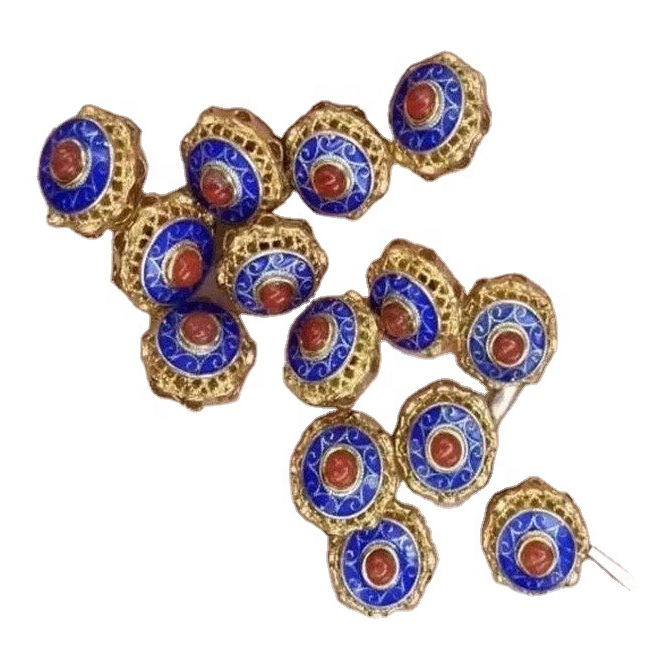 Natural Cloisonne Srebrne Armatura z Biżuterią Gemstone Lapis Lapis 22