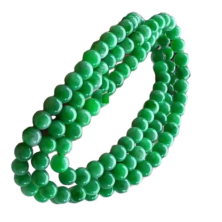 Cerrig Jewelry Emerald Rownd Beads Necklace 34
