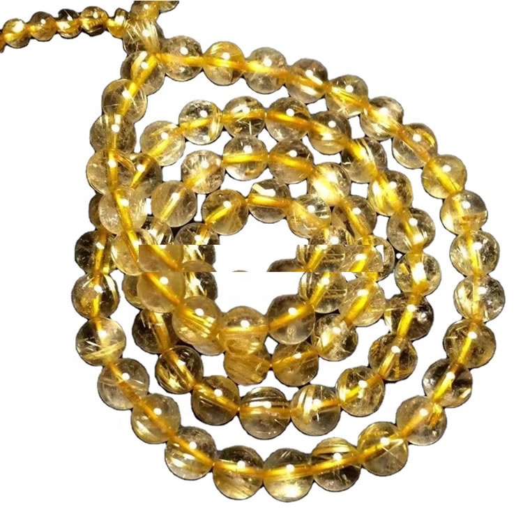 Handsmíðaðir Citrine kringlótt Perlur Hálsmen skartgripir1 31