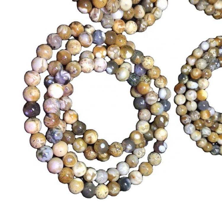 Bunga manik alami lan kalung permata agate grumbulan 32