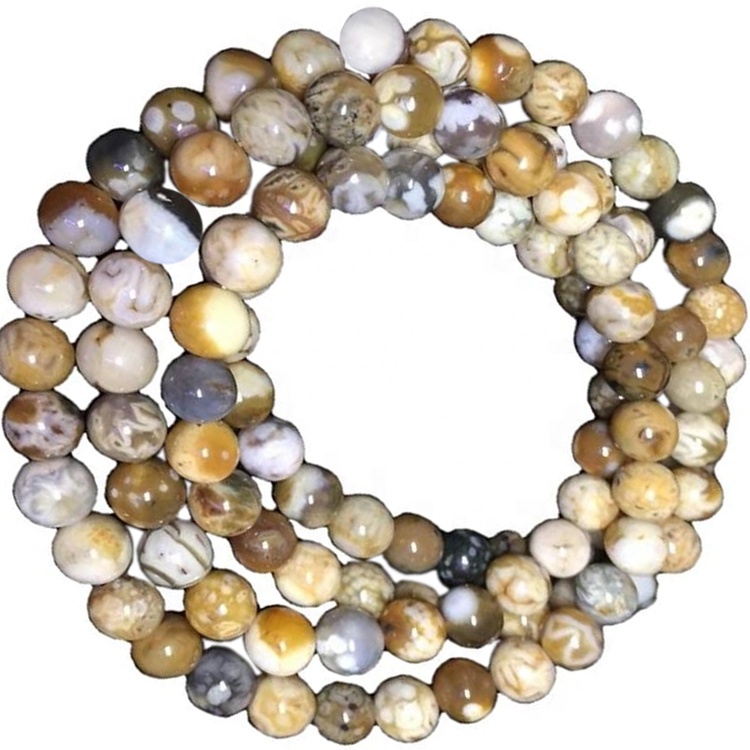 Bunga manik alami lan kalung permata agate grumbulan 34