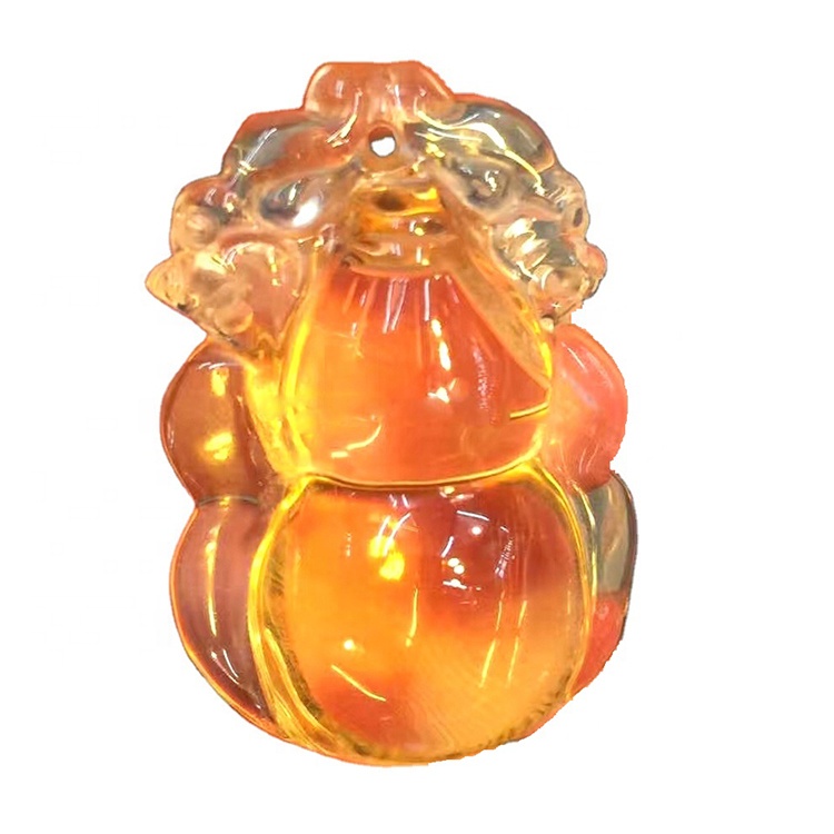 Příroda citrín přívěsek vyřezávaný tykev 32