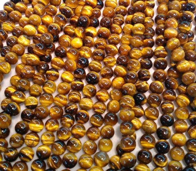 Tigre amarillo natural ojo redondo cuentas de gemas de energía Piedra suelta para la fabricación de joyería de bricolaje 33