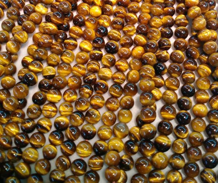 Tigre amarillo natural ojo redondo cuentas de gemas de energía Piedra suelta para la fabricación de joyería de bricolaje 35