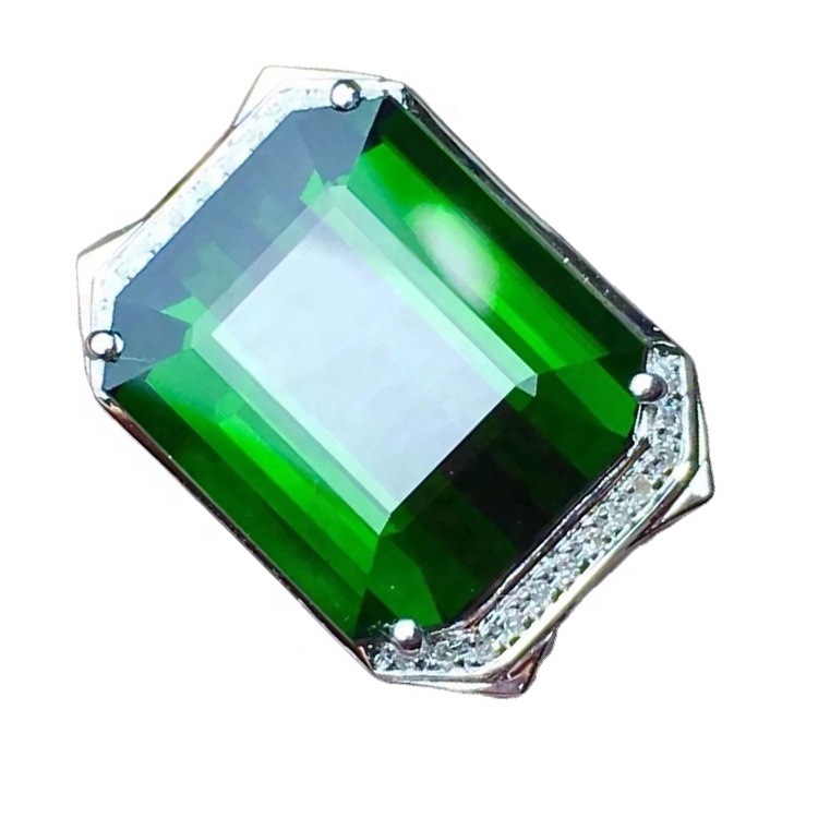 독특한 녹색 토르말린 꽃 여자 약혼 반지 30