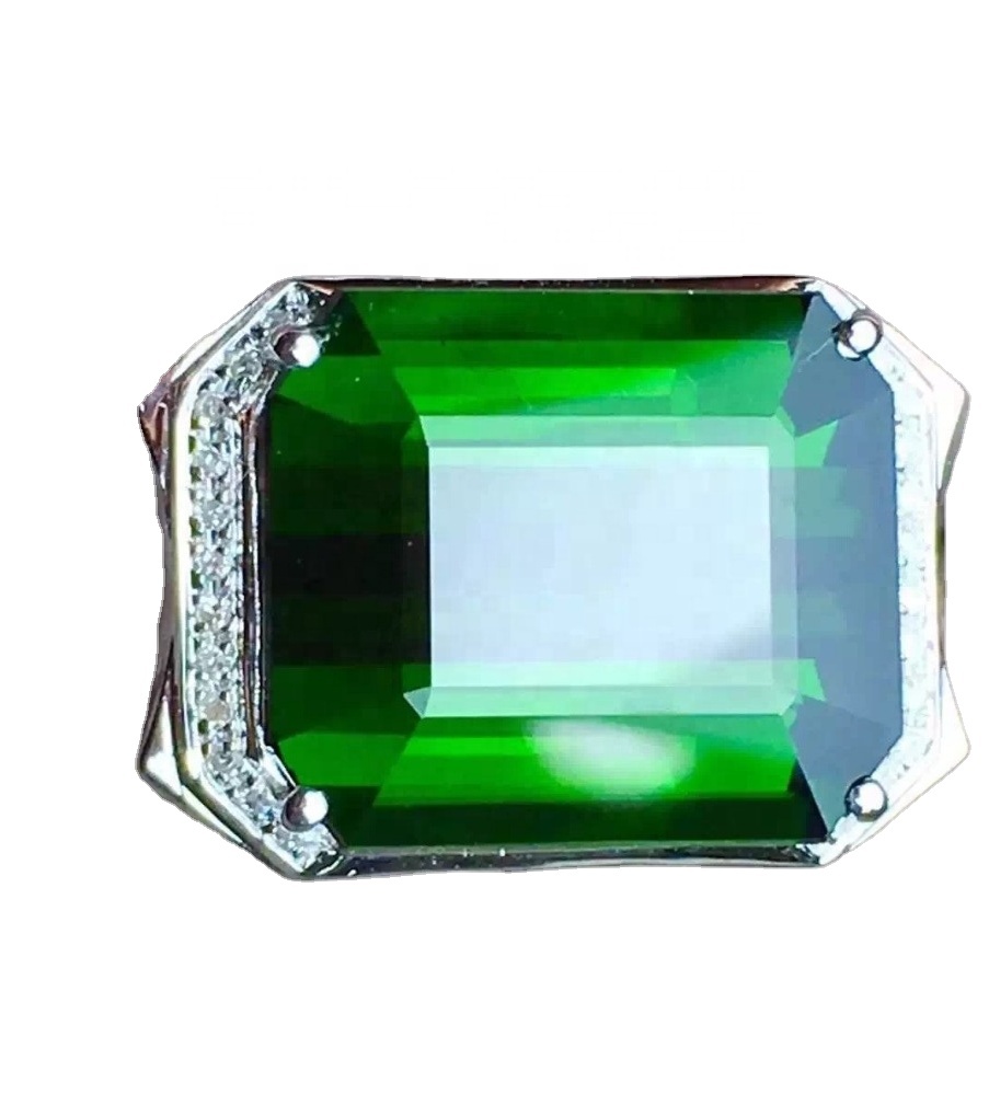 독특한 녹색 토르말린 꽃 여자 약혼 반지 34