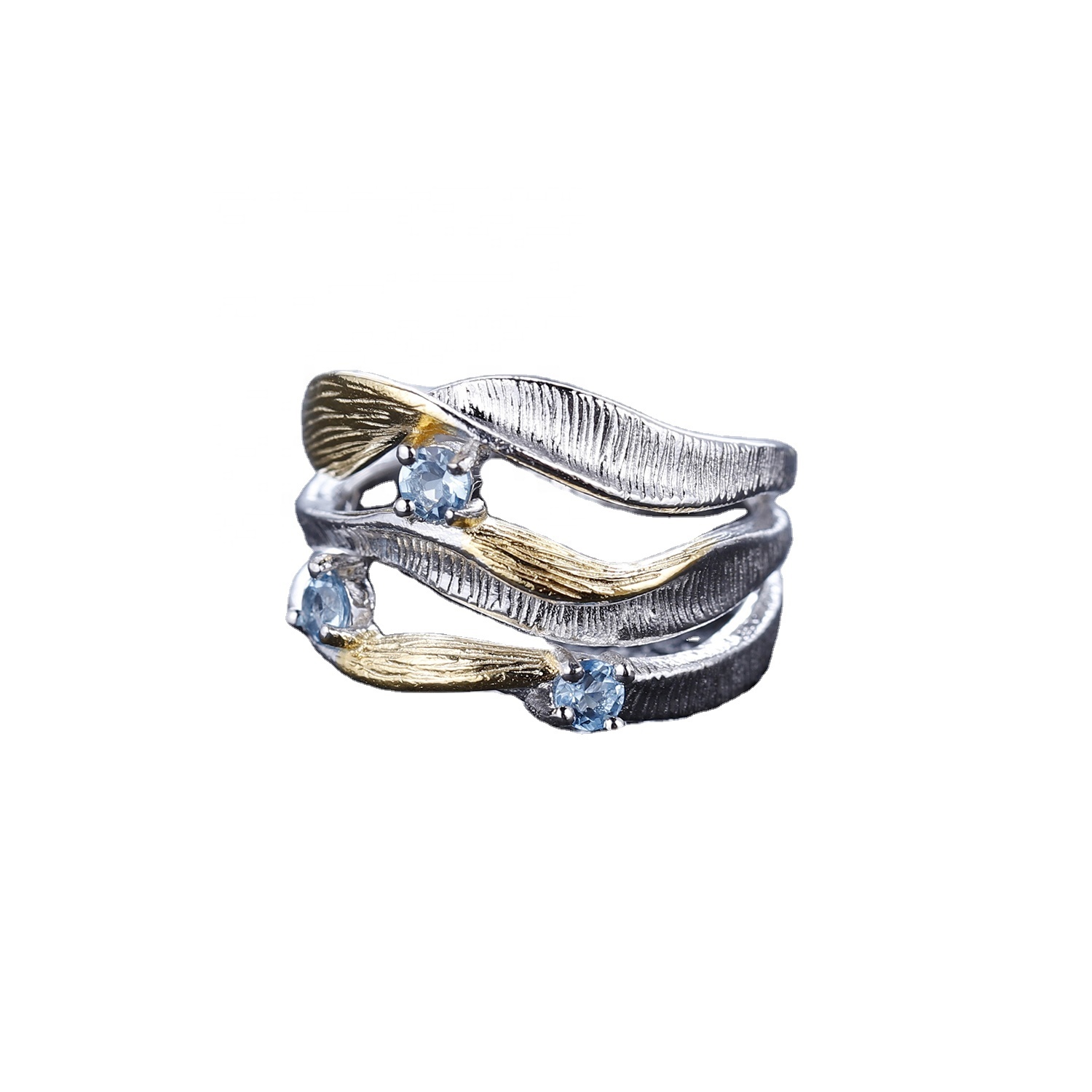 Mavi spinel gümüş yüzükler 24