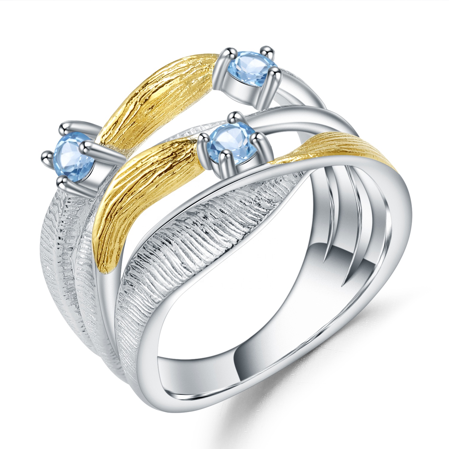 Mavi spinel gümüş yüzükler 22