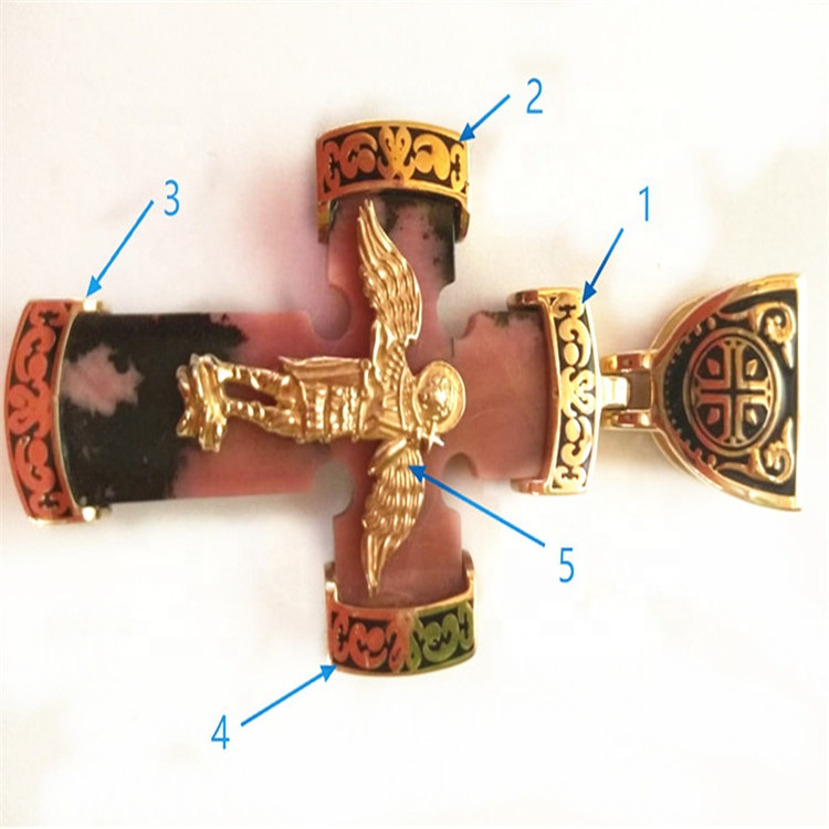 Handmade Cross snijde swarte onyx kralen om hingend sieraden te meitsjen 7