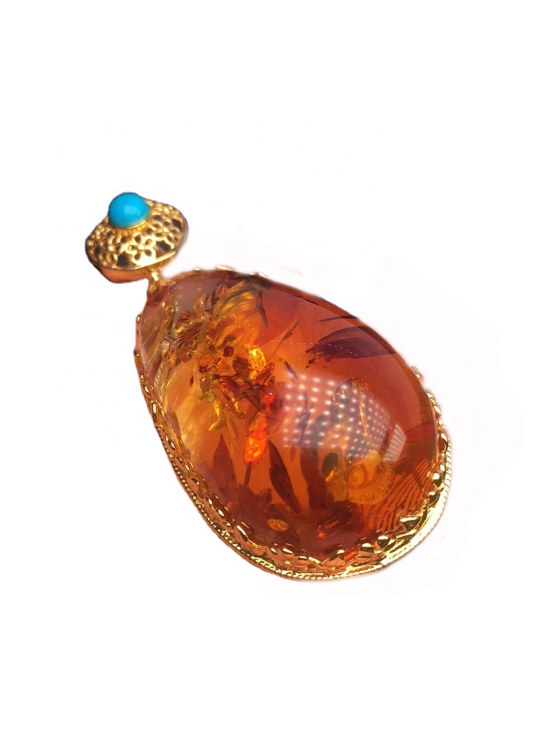 Rûne foarm multicolor blauwe Amazonite-agate-pendant 9