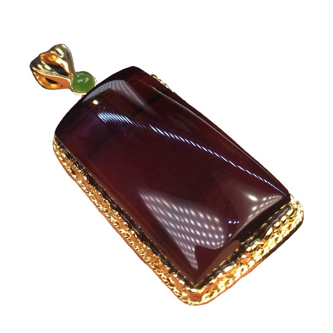 சன்செட் பிளாக் அம்பர் pendent |. தங்கச் சங்கிலி பதக்கத்தில் | திருமண நெக்லஸ் பரிசு 7