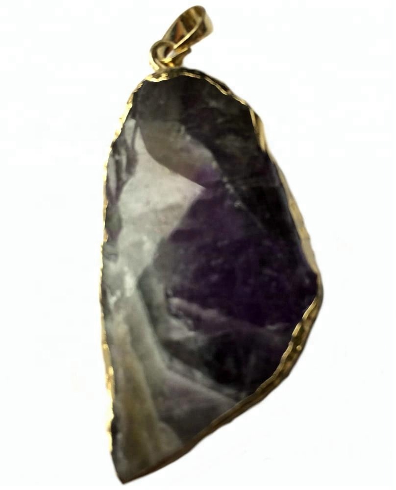 மலிவான மொத்தம் பித்தளை amethyst slice pendant சீரற்ற sizestitanium druzy pendants amethyst druzy pendants 9