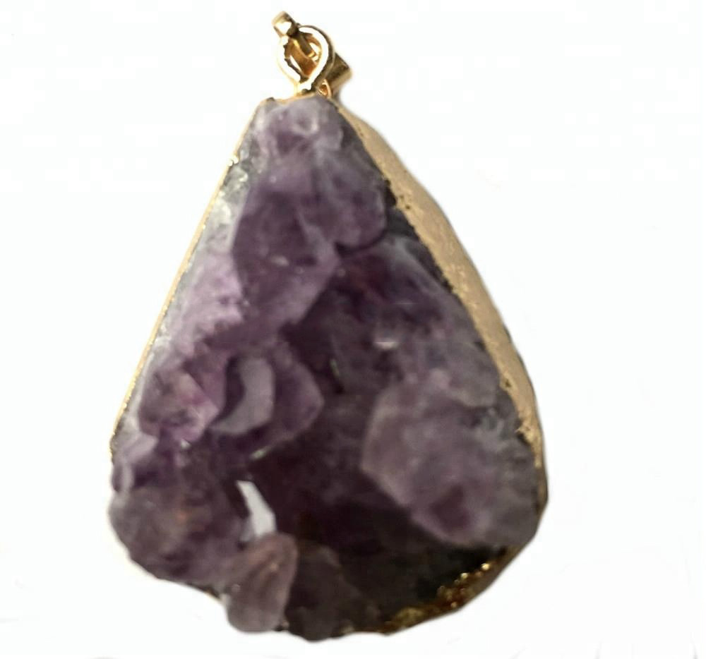 மலிவான மொத்தம் பித்தளை amethyst slice pendant சீரற்ற sizestitanium druzy pendants amethyst druzy pendants 11