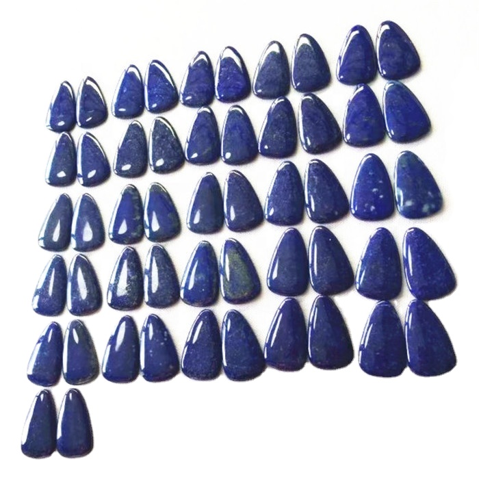 Nádherná lapis Lazuli Cabochon Pair Gemstone Handmade Cabochon zápas pár Lapis šperky Stones 34